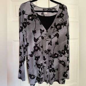 Silky Knit Two Piece Look Top